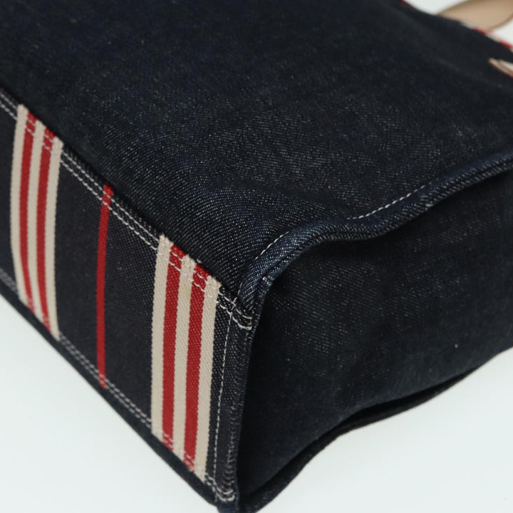 Burberry Blue Label Denim Hand Bag Canvas Navy Auth ti1891