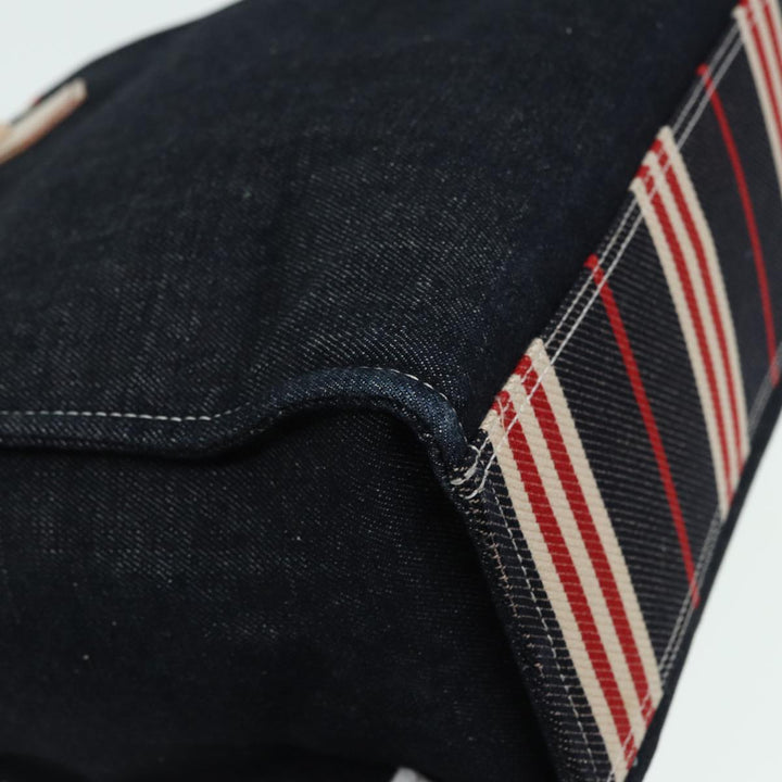 Burberry Blue Label Denim Hand Bag Canvas Navy Auth ti1891