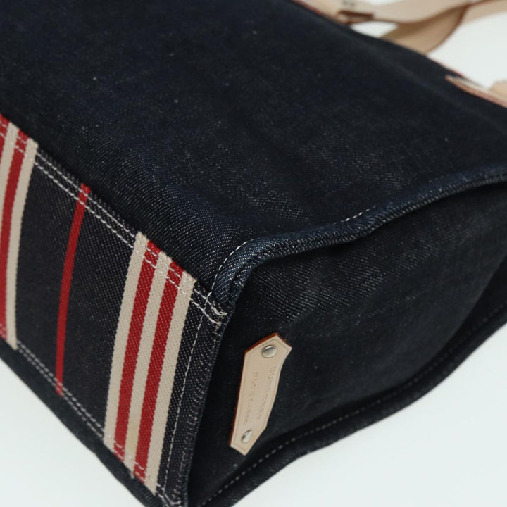 Burberry Blue Label Denim Hand Bag Canvas Navy Auth ti1891