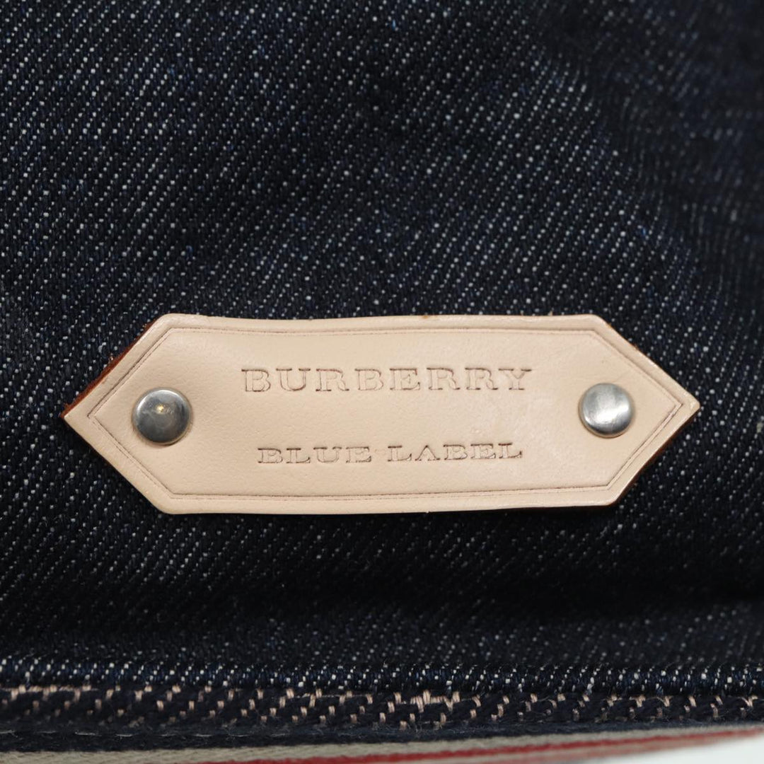 Burberry Blue Label Denim Hand Bag Canvas Navy Auth ti1891
