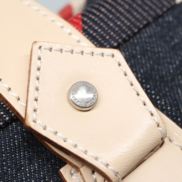Burberry Blue Label Denim Hand Bag Canvas Navy Auth ti1891