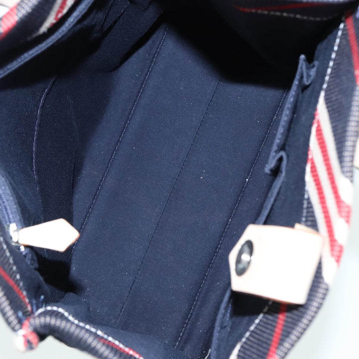 Burberry Blue Label Denim Hand Bag Canvas Navy Auth ti1891