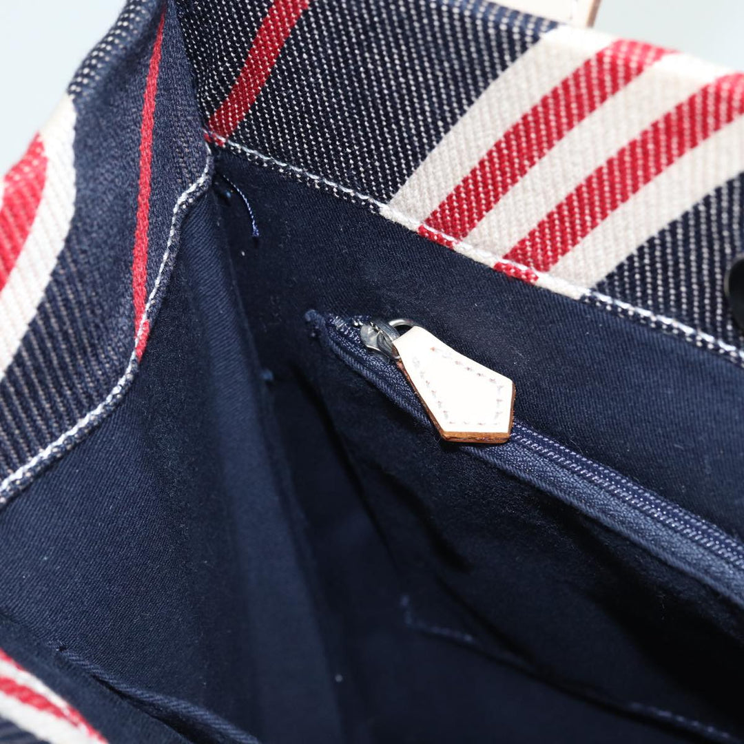 Burberry Blue Label Denim Hand Bag Canvas Navy Auth ti1891
