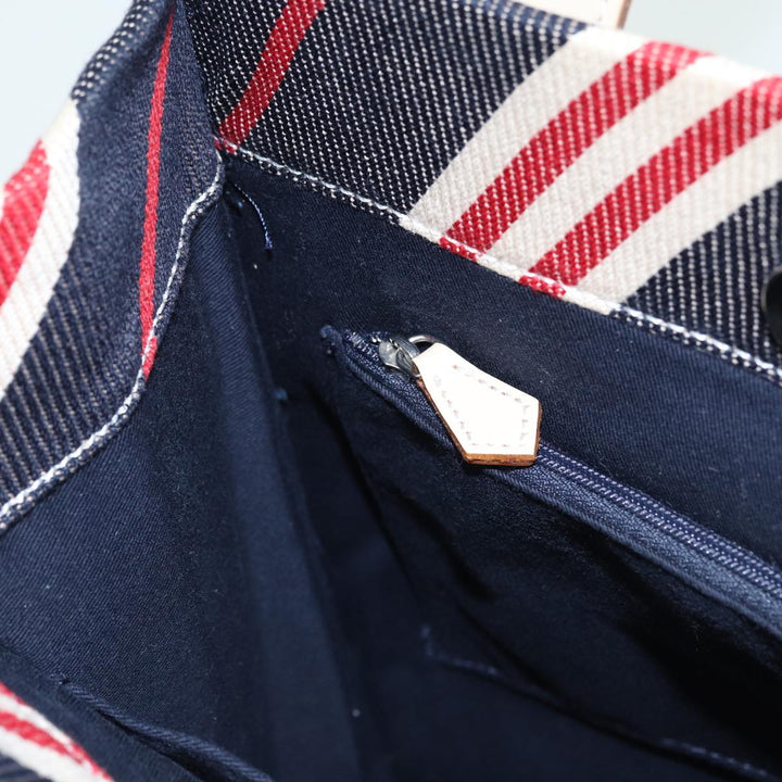 Burberry Blue Label Denim Hand Bag Canvas Navy Auth ti1891