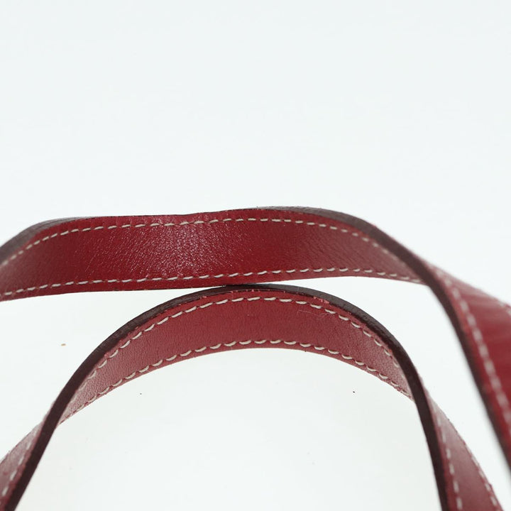 Burberry Nova Check Blue Label Hand Bag Nylon Beige Red Silver Auth ti1914