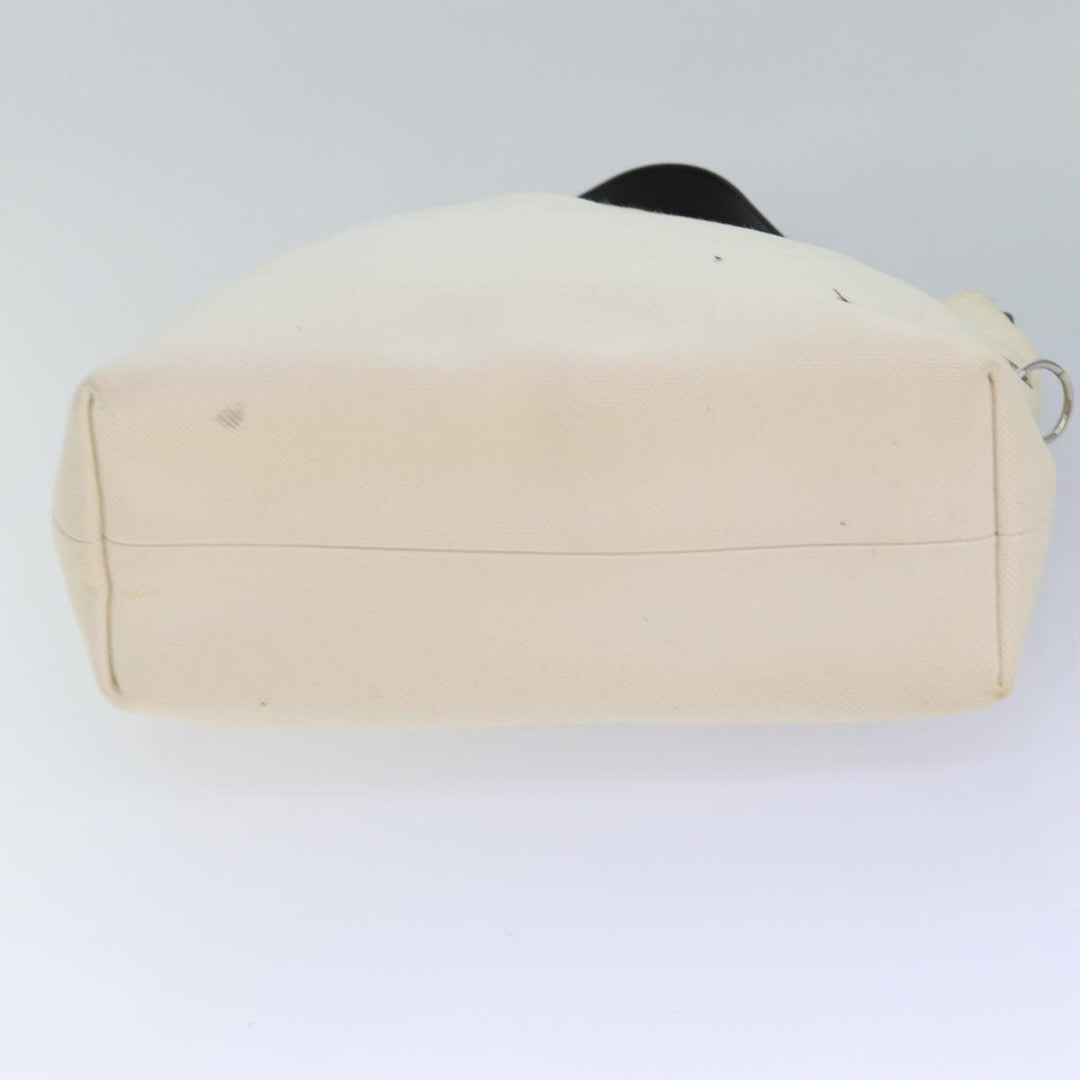 Burberry Blue Label Shoulder Bag Canvas 2way White Brown Silver Auth ti1922