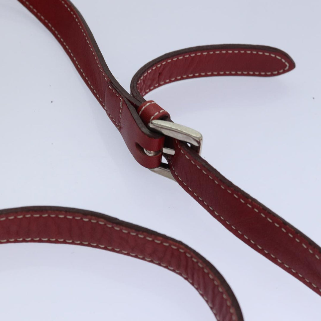 Burberry Nova Check Blue Label Shoulder Bag Red Silver Auth ti1923