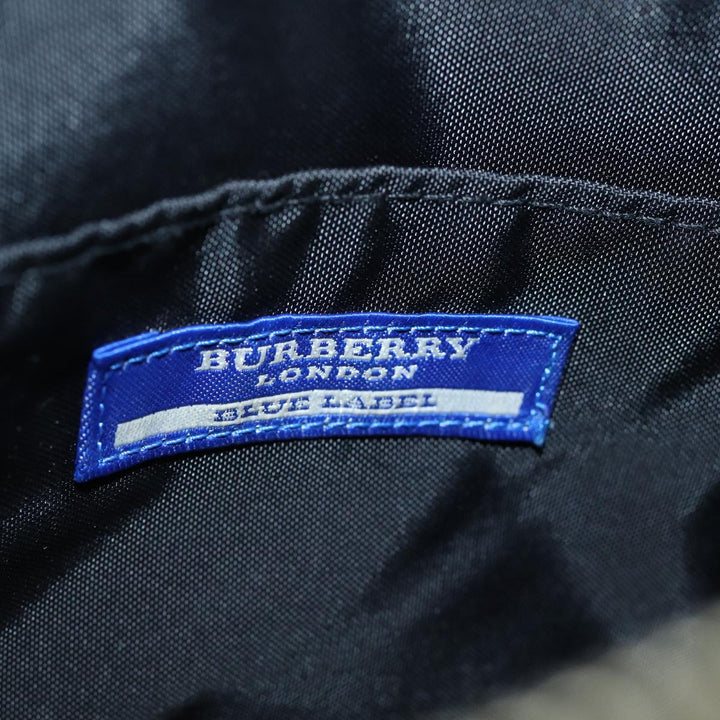 Burberry Blue Label Hand Bag Nylon Black Silver Auth ti1958