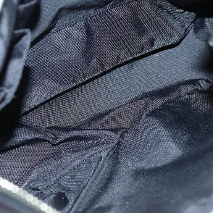 Burberry Blue Label Hand Bag Nylon Black Silver Auth ti1958