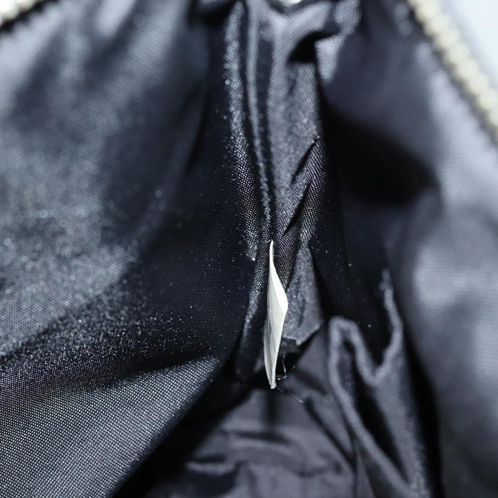 Burberry Blue Label Hand Bag Nylon Black Silver Auth ti1958