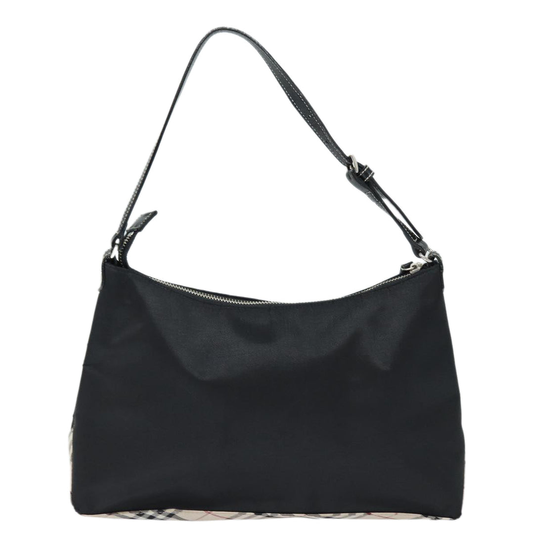 Burberry Blue Label Hand Bag Nylon Black Silver Auth ti1958