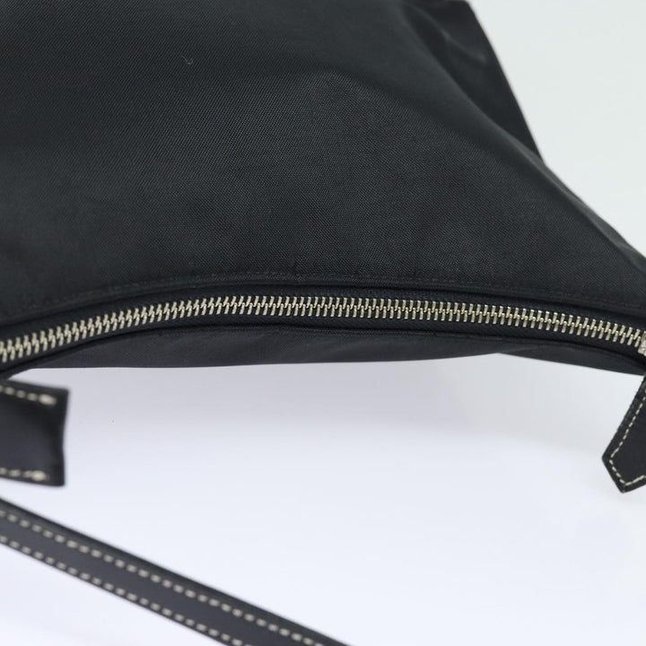 Burberry Blue Label Hand Bag Nylon Black Silver Auth ti1958
