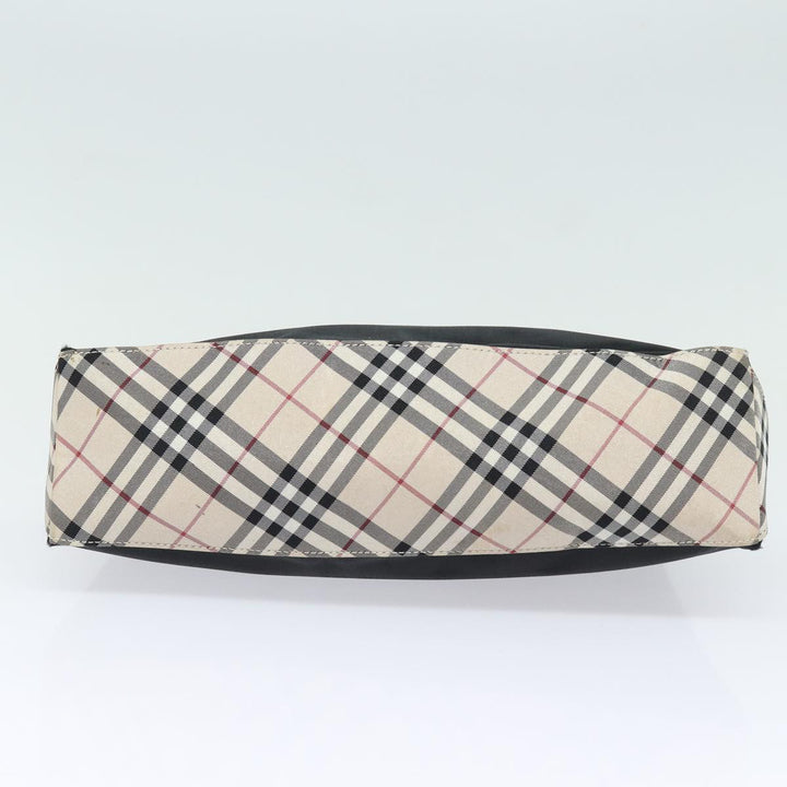 Burberry Blue Label Hand Bag Nylon Black Silver Auth ti1958