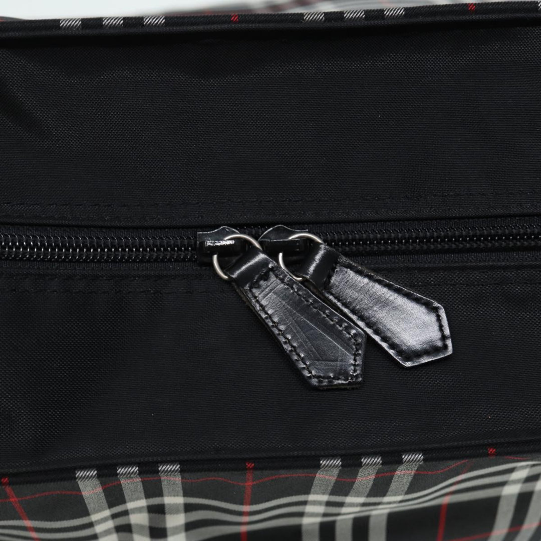 BurberrySs Blue Label Tote Bag Nylon Black Silver Auth ti1960