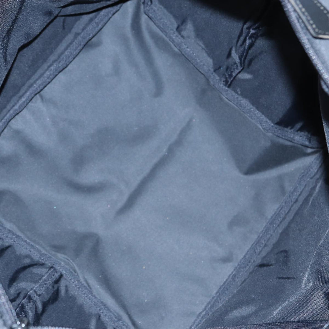 BurberrySs Blue Label Tote Bag Nylon Black Silver Auth ti1960