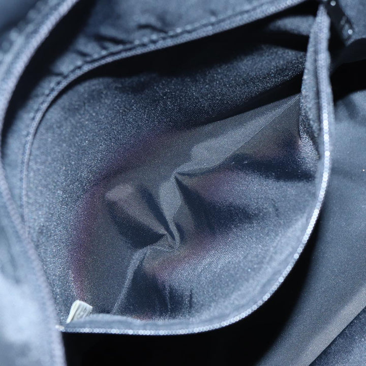 BurberrySs Blue Label Tote Bag Nylon Black Silver Auth ti1960