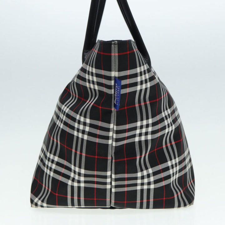 BurberrySs Blue Label Tote Bag Nylon Black Silver Auth ti1960