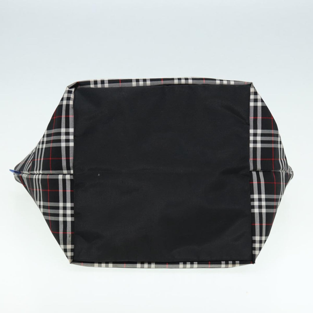BurberrySs Blue Label Tote Bag Nylon Black Silver Auth ti1960