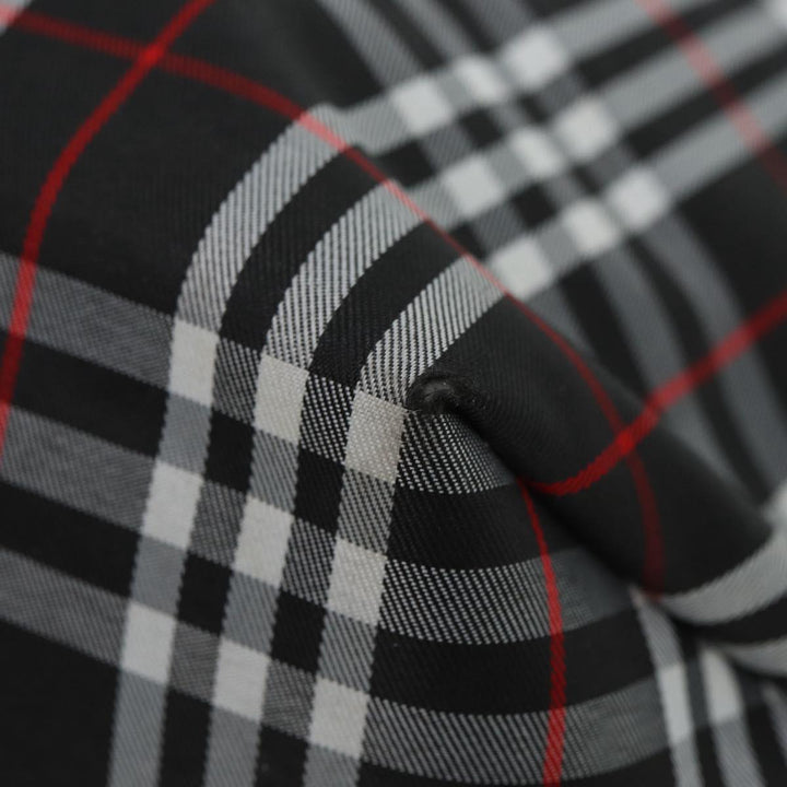 Burberry Nova Check Tote Bag Nylon Black Silver Auth ti1963