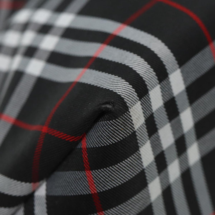 Burberry Nova Check Tote Bag Nylon Black Silver Auth ti1963