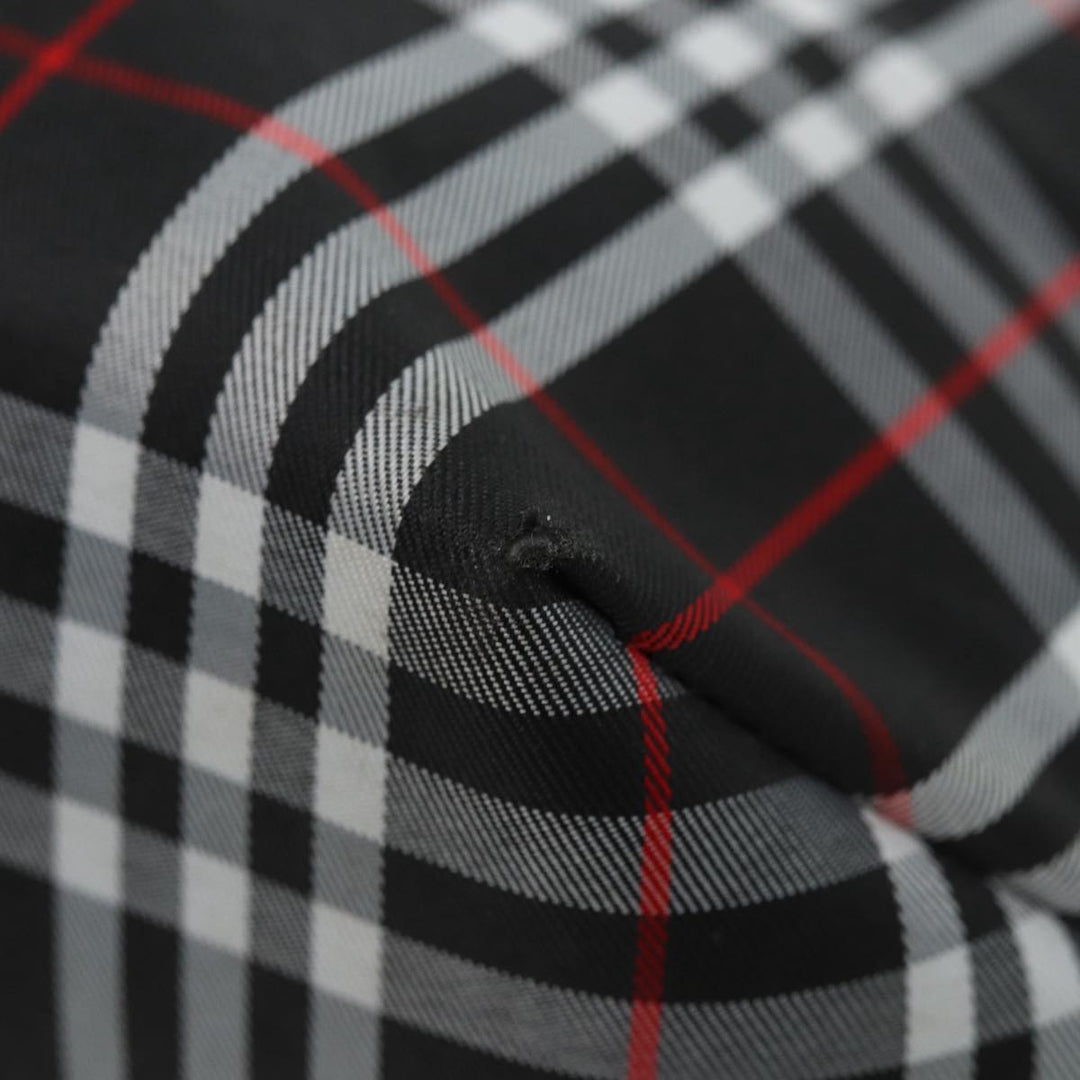 Burberry Nova Check Tote Bag Nylon Black Silver Auth ti1963