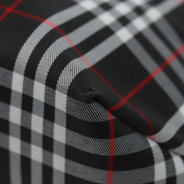 Burberry Nova Check Tote Bag Nylon Black Silver Auth ti1963