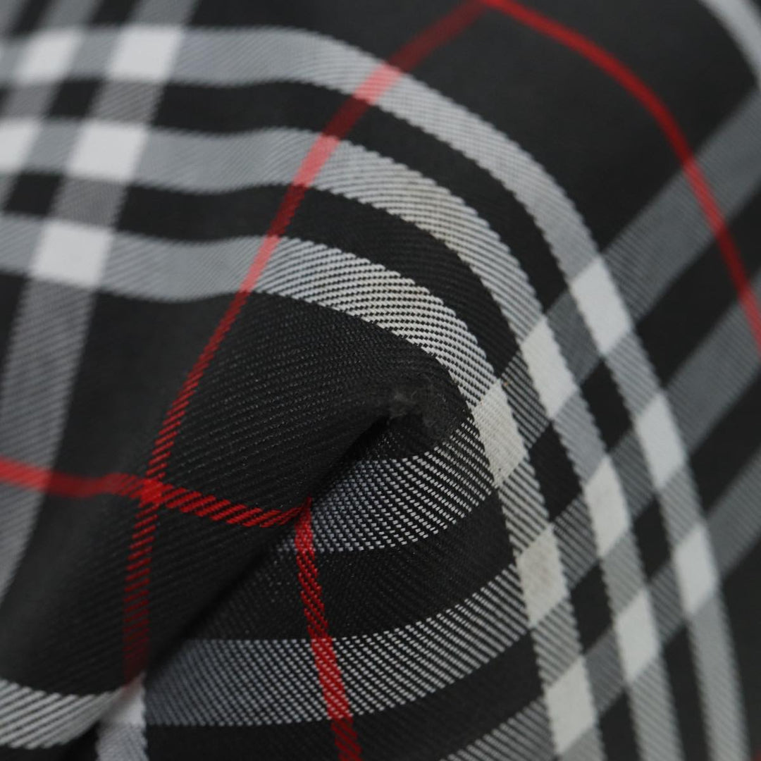 Burberry Nova Check Tote Bag Nylon Black Silver Auth ti1963