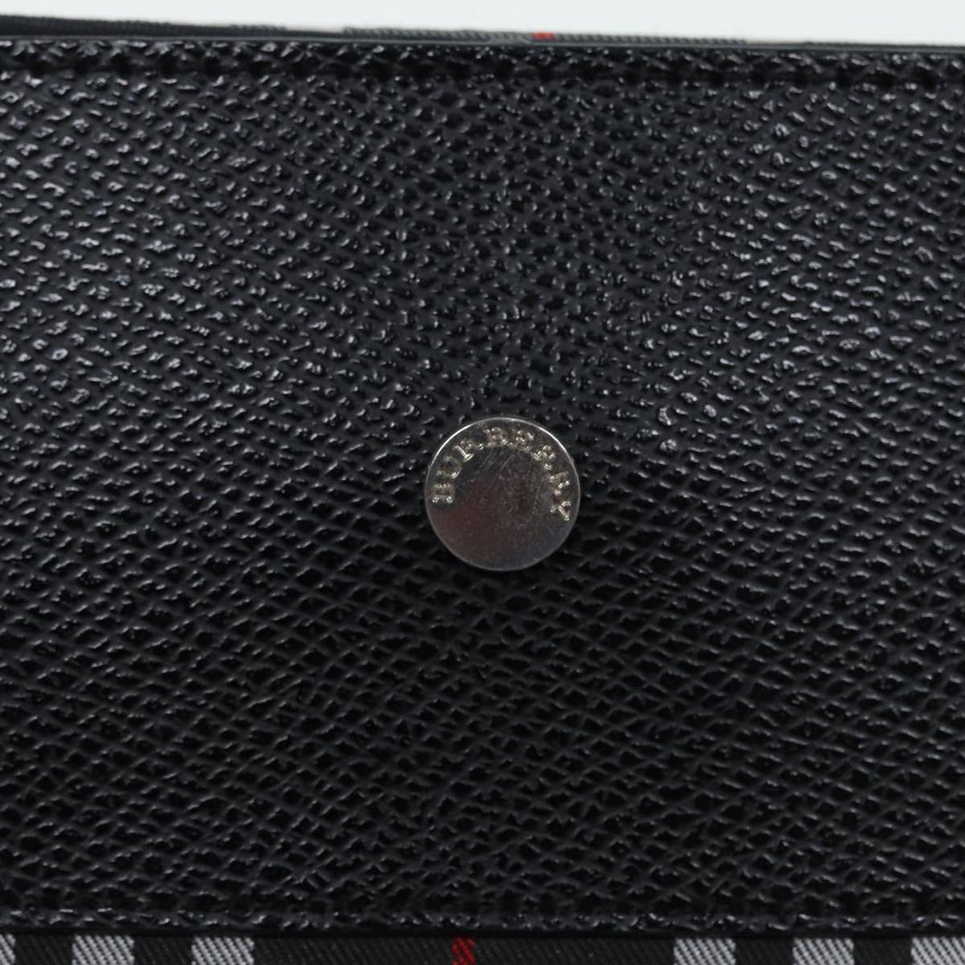 Burberry Nova Check Tote Bag Nylon Black Silver Auth ti1963