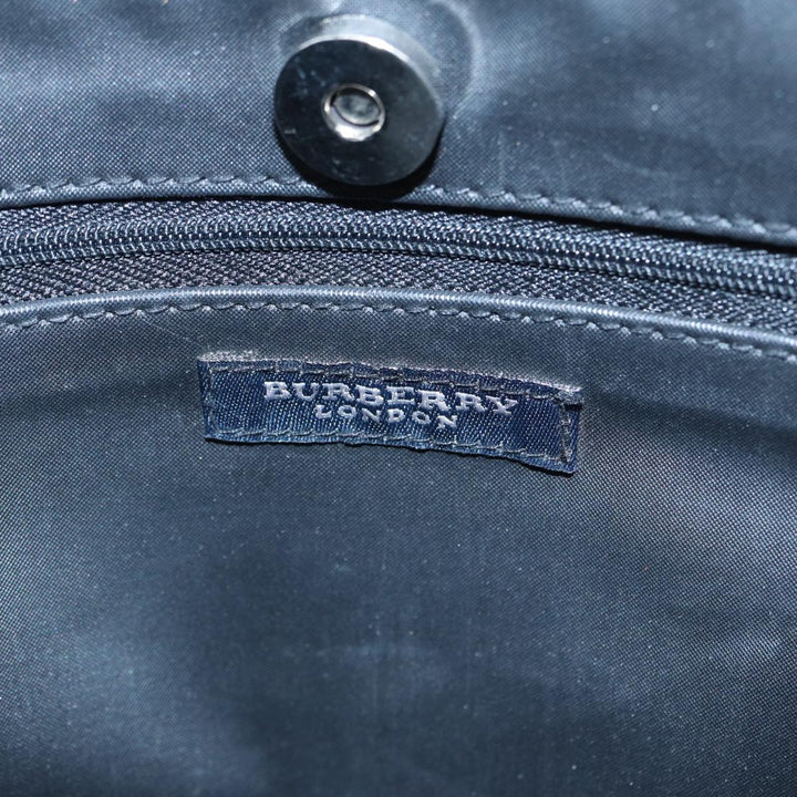 Burberry Nova Check Tote Bag Nylon Black Silver Auth ti1963