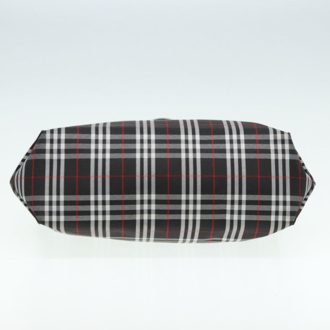 Burberry Nova Check Tote Bag Nylon Black Silver Auth ti1963