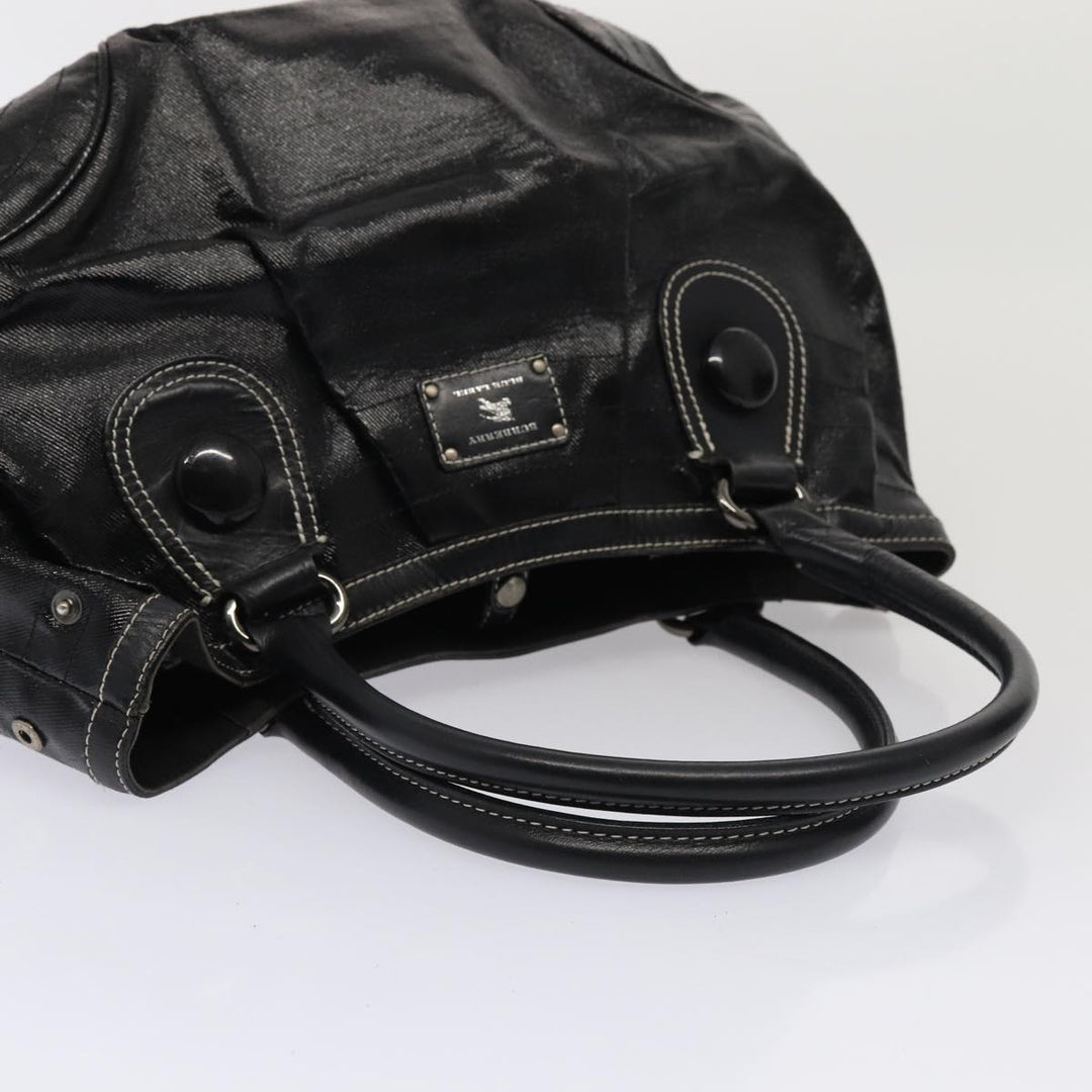 Burberry Blue Label Hand Bag Coated Canvas 2Set Black Brown Auth ti1977