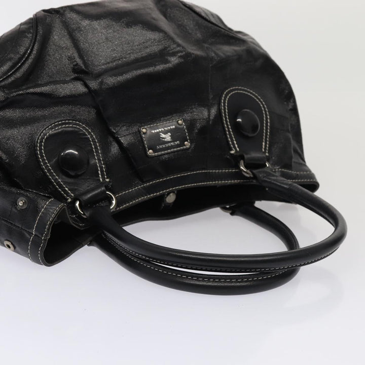 Burberry Blue Label Hand Bag Coated Canvas 2Set Black Brown Auth ti1977