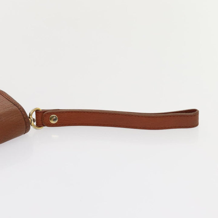BurberrySs Clutch Bag Leather 2Set Brown Auth ti1987