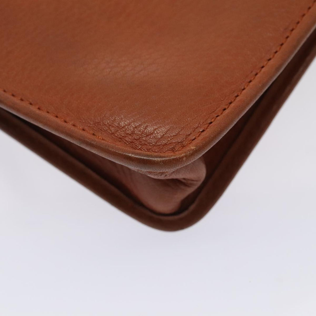 BurberrySs Clutch Bag Leather 2Set Brown Auth ti1987