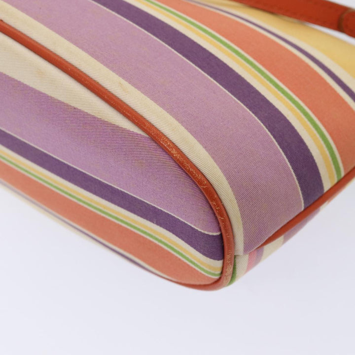 Burberry Nova Check Blue Label Hand Bag Canvas Orange Purple Auth ti1989