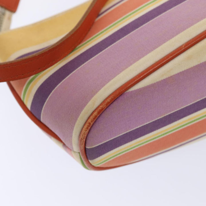 Burberry Nova Check Blue Label Hand Bag Canvas Orange Purple Auth ti1989