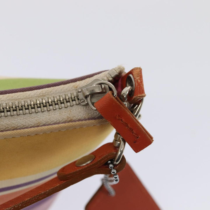Burberry Nova Check Blue Label Hand Bag Canvas Orange Purple Auth ti1989