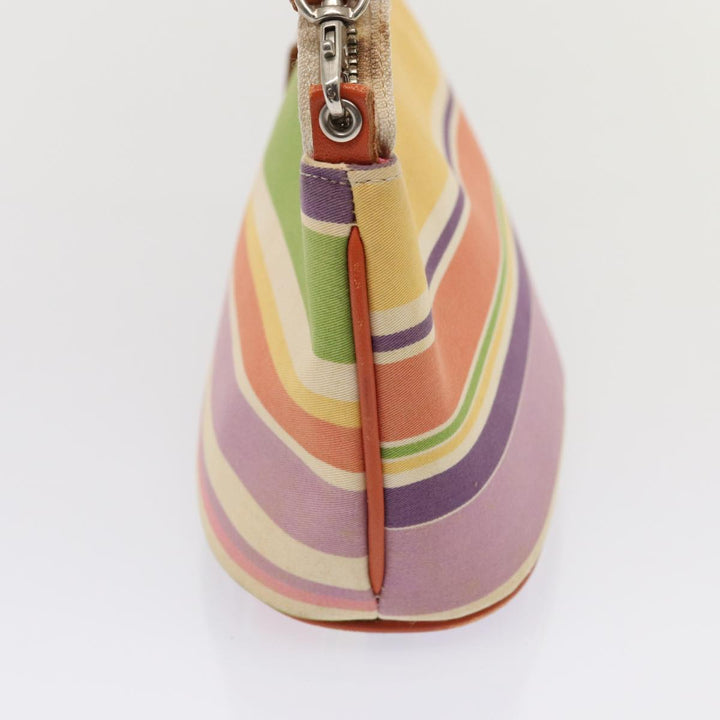 Burberry Nova Check Blue Label Hand Bag Canvas Orange Purple Auth ti1989