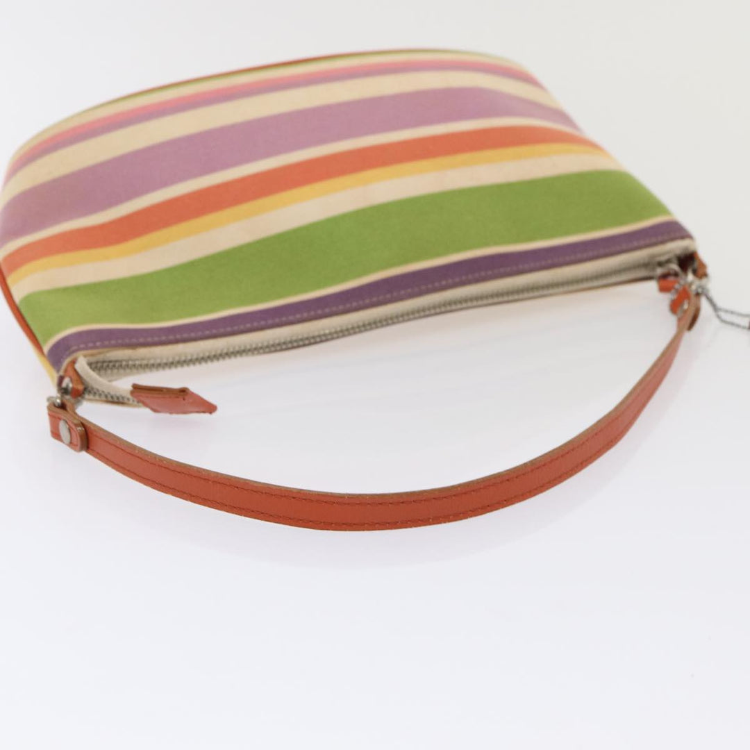 Burberry Nova Check Blue Label Hand Bag Canvas Orange Purple Auth ti1989