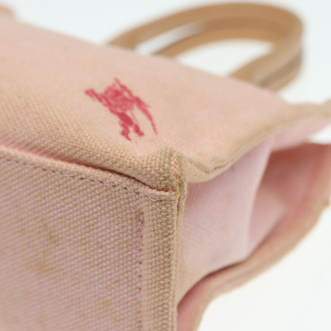 Burberry Blue Label Hand Bag Canvas Pink Beige Auth ti1990