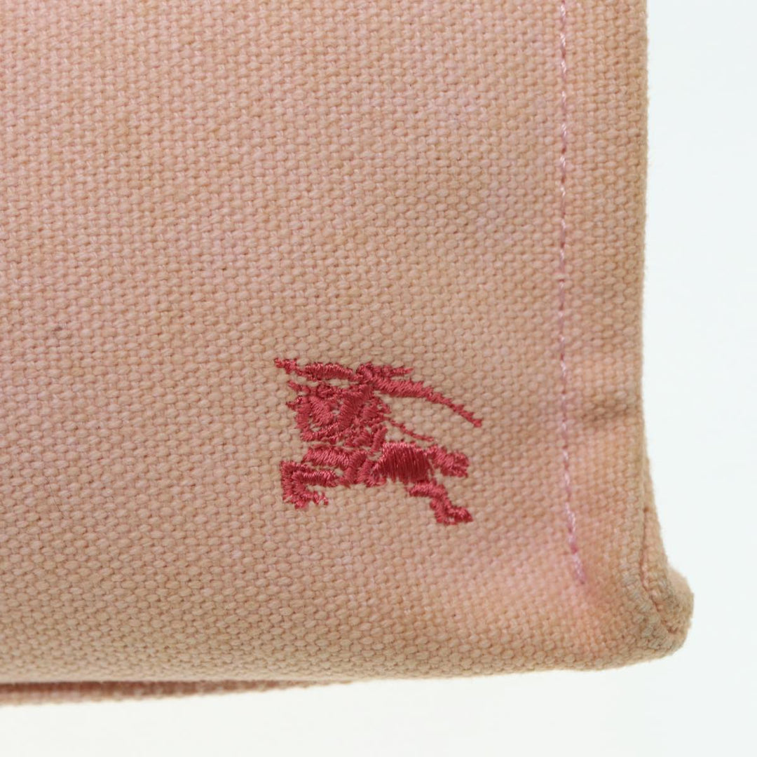 Burberry Blue Label Hand Bag Canvas Pink Beige Auth ti1990