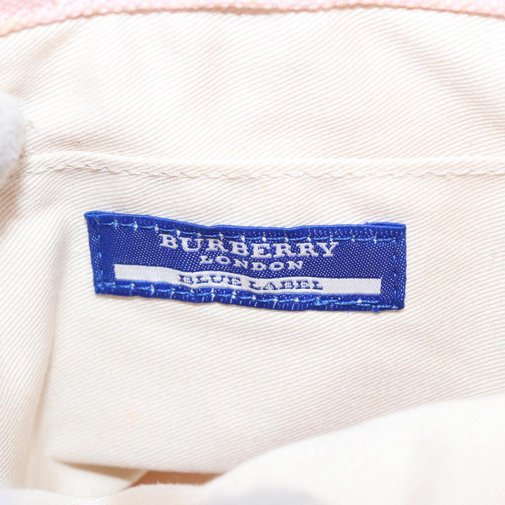 Burberry Blue Label Hand Bag Canvas Pink Beige Auth ti1990
