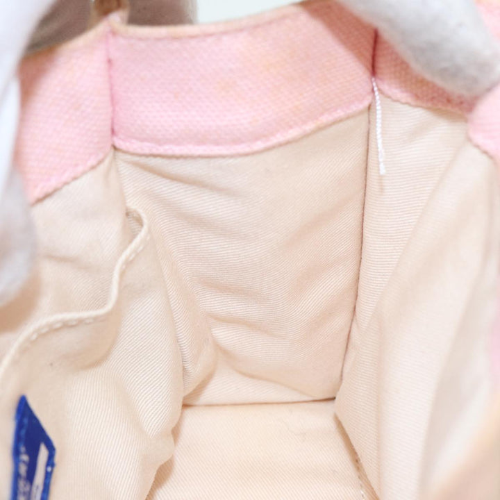 Burberry Blue Label Hand Bag Canvas Pink Beige Auth ti1990
