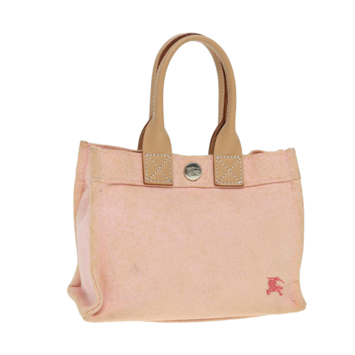 Burberry Blue Label Hand Bag Canvas Pink Beige Auth ti1990