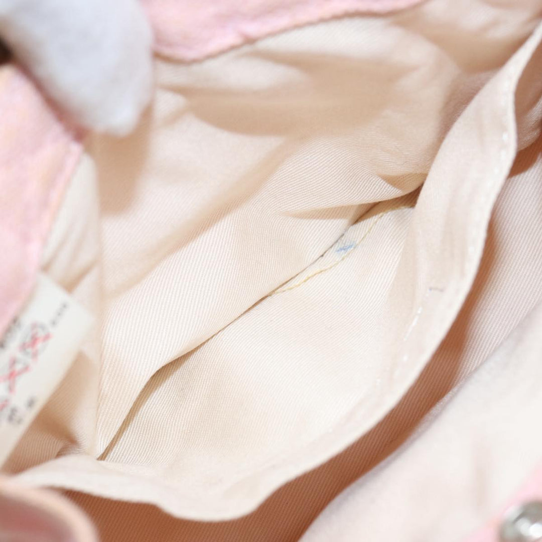 Burberry Blue Label Hand Bag Canvas Pink Beige Auth ti1990