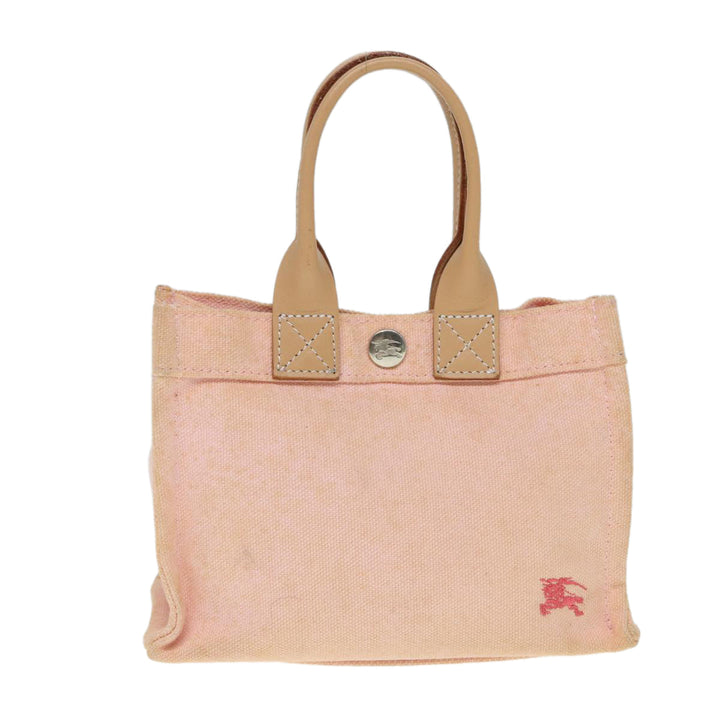 Burberry Blue Label Hand Bag Canvas Pink Beige Auth ti1990