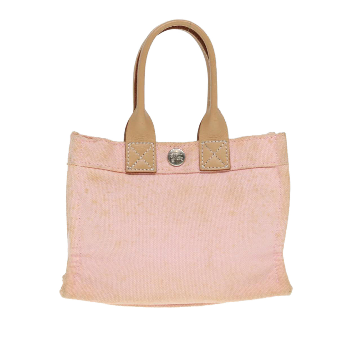 Burberry Blue Label Hand Bag Canvas Pink Beige Auth ti1990