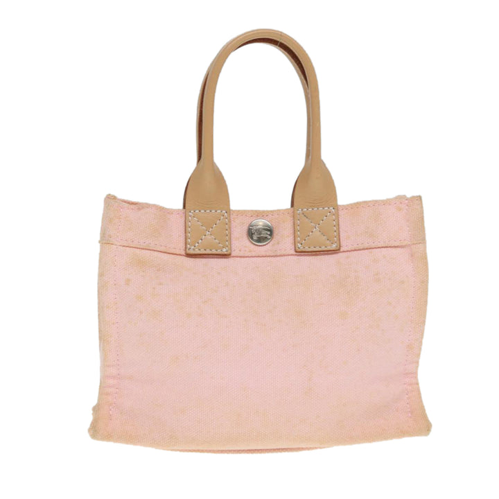 Burberry Blue Label Hand Bag Canvas Pink Beige Auth ti1990