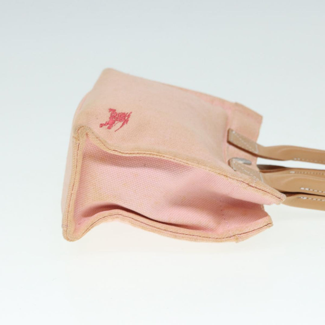 Burberry Blue Label Hand Bag Canvas Pink Beige Auth ti1990