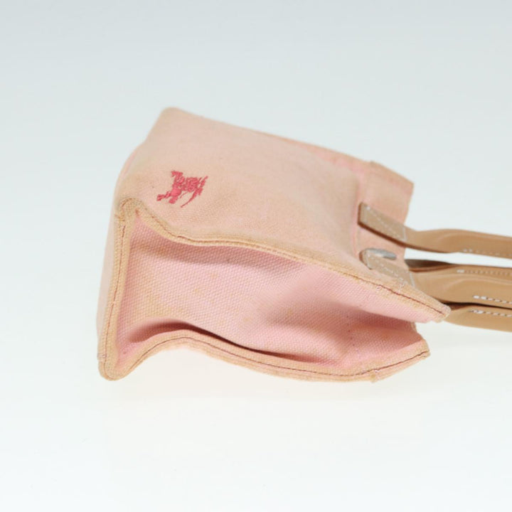 Burberry Blue Label Hand Bag Canvas Pink Beige Auth ti1990
